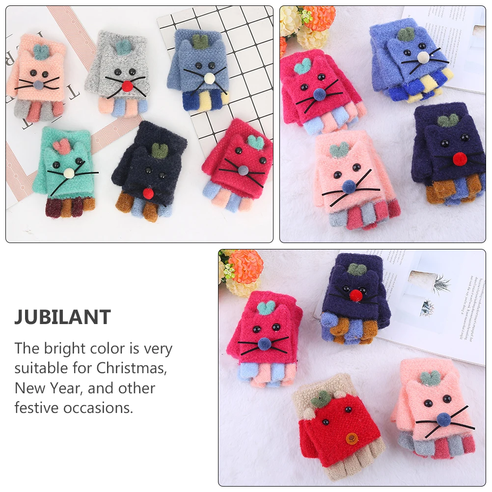 1 Pair Cartoon Christmas Gloves Lined Warm Knitted Winter Half Finger Flip Mitts For New Year Gift
1 Pair Cartoon Christmas Gloves Lined Warm Knitted Winter Half Finger Flip Mitts For New Year Gift
