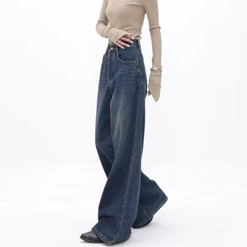 Blue Womens Jeans High Waist Vintage Straight Baggy Denim Pants Streetwear American Style Fashion Solid Wide Leg Denim Trouserr
Blue Womens Jeans High Waist Vintage Straight Baggy Denim Pants Streetwear American Style Fashion Solid Wide Leg Denim Trouserr