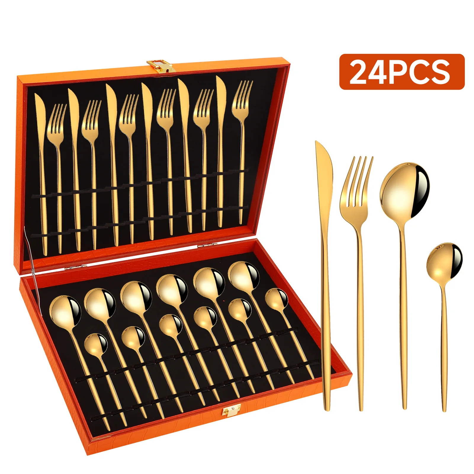 Zz's bestselling gold-plated cutlery set - 24 piece premium wooden gift box set - perfect for weddings and gifts
Zz's bestselling gold-plated cutlery set - 24 piece premium wooden gift box set - perfect for weddings and gifts