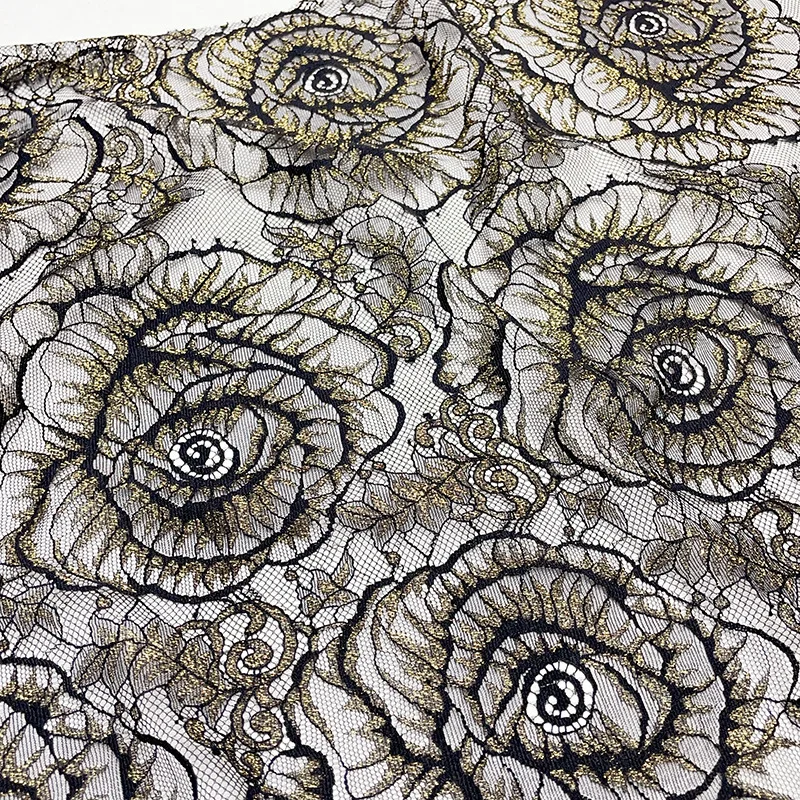 Gold Thread Big Flower Lace Fabric National Style Peony Flower Wedding Dress Clothing Lace Fabric
Gold Thread Big Flower Lace Fabric National Style Peony Flower Wedding Dress Clothing Lace Fabric