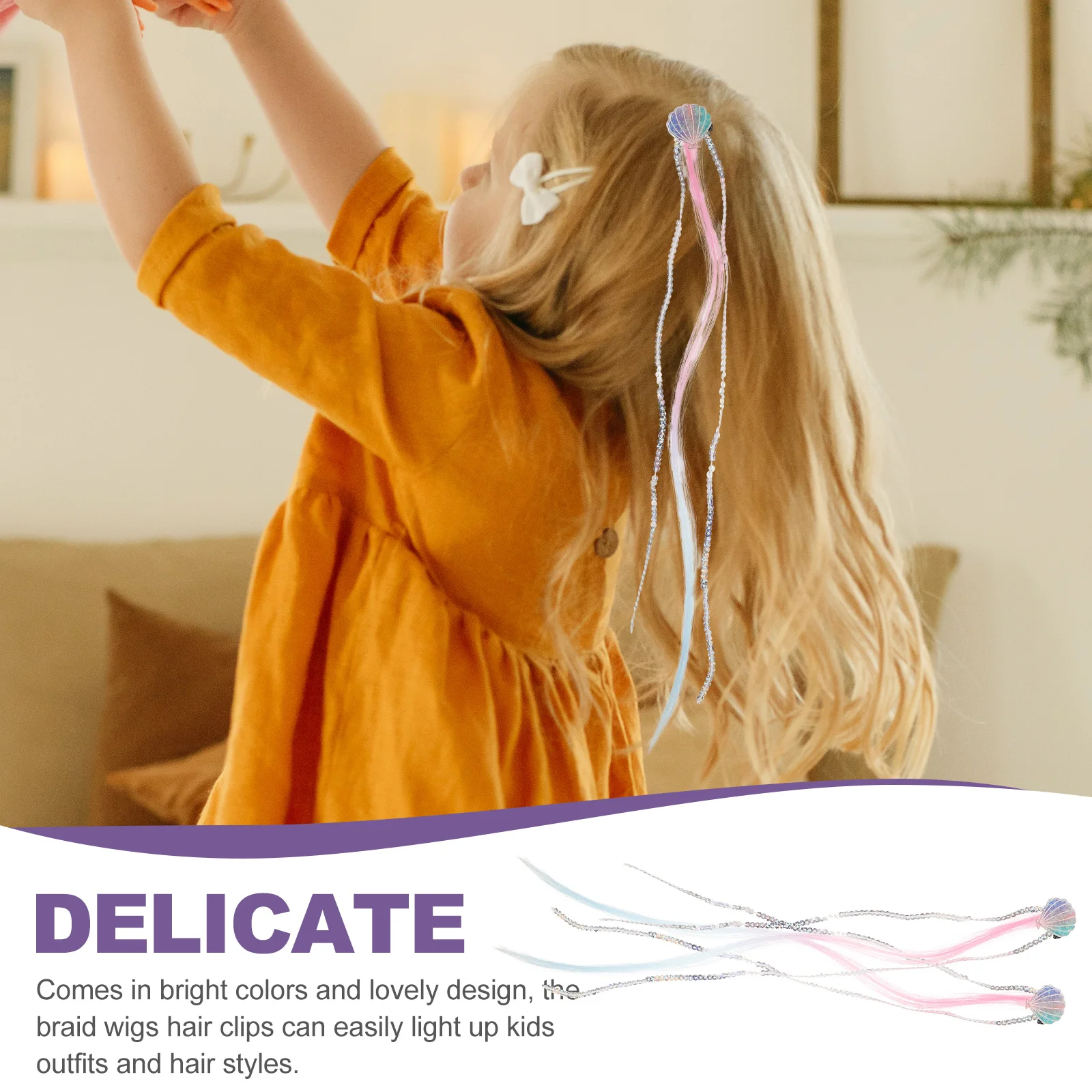 2 Pcs Princess Hairpins Glitter Shell Decorative Accessories for Girls Braid Wigs Clips Cute Child Hair Styles
2 Pcs Princess Hairpins Glitter Shell Decorative Accessories for Girls Braid Wigs Clips Cute Child Hair Styles