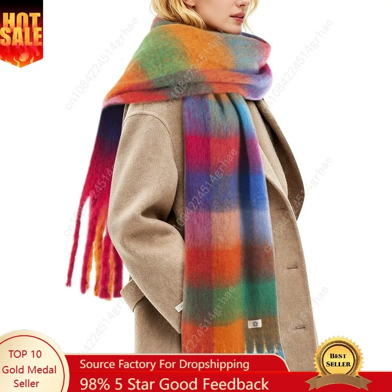Womens Winter Scarf, Cashmere Feel Tassel Plaid Fashion Scarfs Colorful Plaid Long Shawl Large Scarves
Womens Winter Scarf, Cashmere Feel Tassel Plaid Fashion Scarfs Colorful Plaid Long Shawl Large Scarves