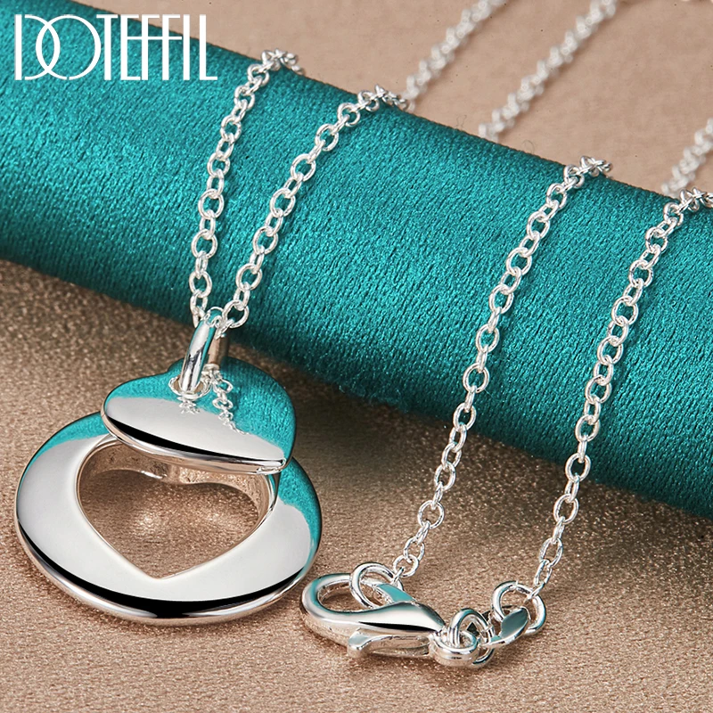 DOTEFFIL 925 Sterling Silver Heart Round Pendant Necklace 18-30 Inch Chain For Woman Man Wedding Engagement Party Charm Jewelry
DOTEFFIL 925 Sterling Silver Heart Round Pendant Necklace 18-30 Inch Chain For Woman Man Wedding Engagement Party Charm Jewelry