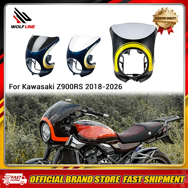 WOLFLINE For Kawasaki Z900RS z900 rs 2018-2026 Motorcycle Front Headlight Fairing Cover Cowl Windscreen Headlamp Windshield
WOLFLINE For Kawasaki Z900RS z900 rs 2018-2026 Motorcycle Front Headlight Fairing Cover Cowl Windscreen Headlamp Windshield