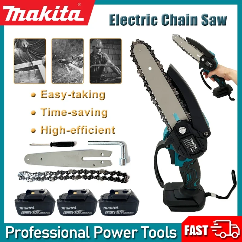 Makita Handheld Portable Wood Logging Chainsaw 6 Inch Chain Saw Electric Saw Garden Pruning Wood Power Tool for 18V Battery
Makita Handheld Portable Wood Logging Chainsaw 6 Inch Chain Saw Electric Saw Garden Pruning Wood Power Tool for 18V Battery