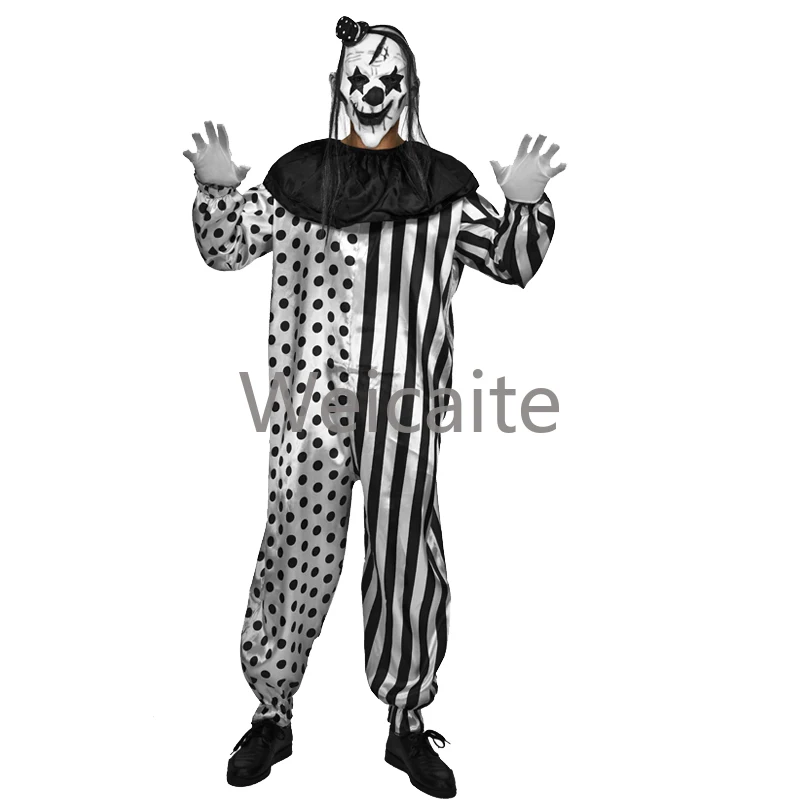 Adult Clown Jumpsuit Halloween Party Stage Show Cosplay Horror Evil Clown Costume
Adult Clown Jumpsuit Halloween Party Stage Show Cosplay Horror Evil Clown Costume