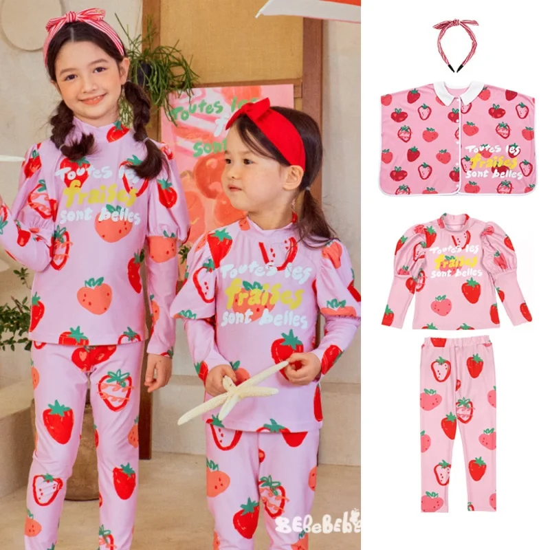 Girls' Swimsuit 2025 Summer New Pink Printed Fashion Sunscreen Girls' Swimsuit Quick Drying Bubble Sleeve Seaside Vacation Wear
Girls' Swimsuit 2025 Summer New Pink Printed Fashion Sunscreen Girls' Swimsuit Quick Drying Bubble Sleeve Seaside Vacation Wear