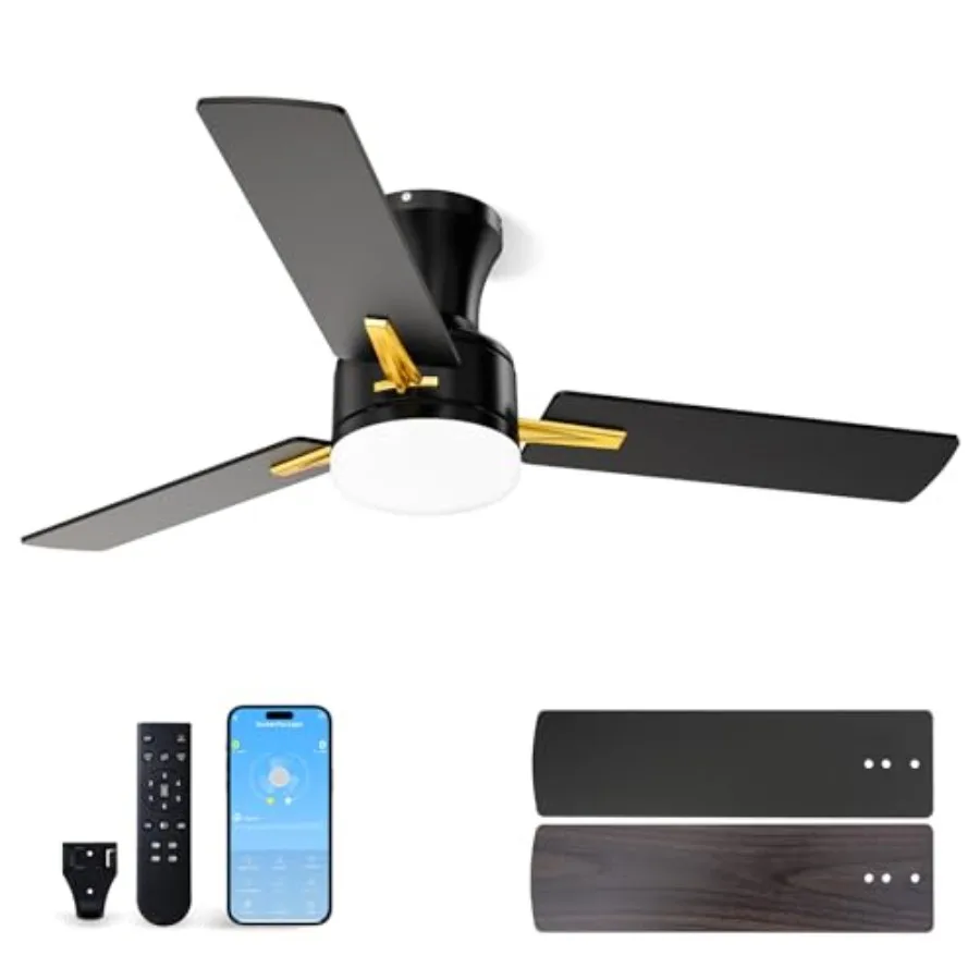 42 Inch Flush Mount Ceiling Fan with Light AppandRemote Control Low Profile Modern Ceiling Fan 6 Speed Reversible 3000k-6500k D
42 Inch Flush Mount Ceiling Fan with Light AppandRemote Control Low Profile Modern Ceiling Fan 6 Speed Reversible 3000k-6500k D