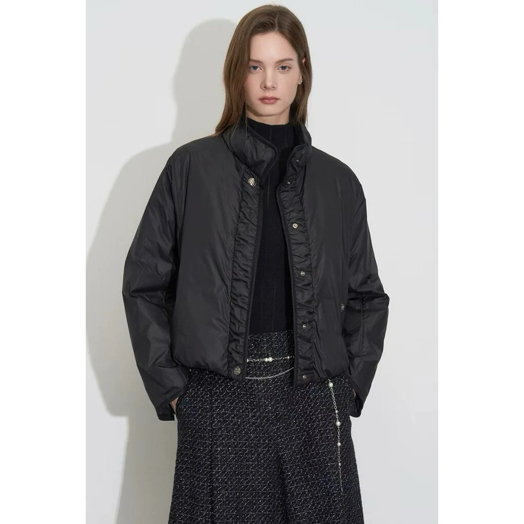 Lemon Cheese 0BZ25 Winter Casual Stand Collar Pleated Design Loose Versatile ort Goose down Jaet Two Colors Commute Sle
Lemon Cheese 0BZ25 Winter Casual Stand Collar Pleated Design Loose Versatile ort Goose down Jaet Two Colors Commute Sle