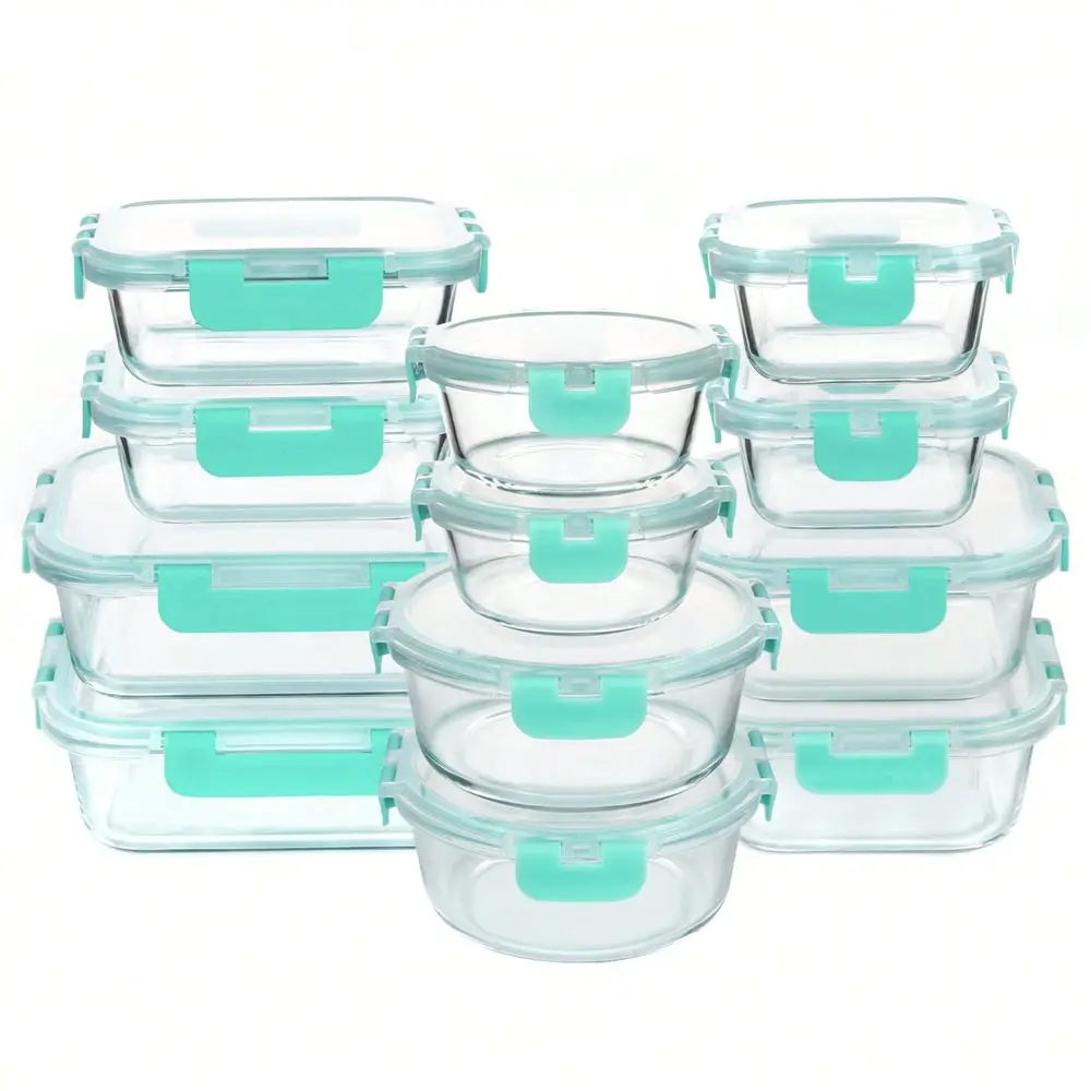 24 Pcs Glass Food Storage Containers With Lids Set, Airtight Glass Meal Prep Containers (12 Containers & 12 Lids),Leak-Proof Me
24 Pcs Glass Food Storage Containers With Lids Set, Airtight Glass Meal Prep Containers (12 Containers & 12 Lids),Leak-Proof Me