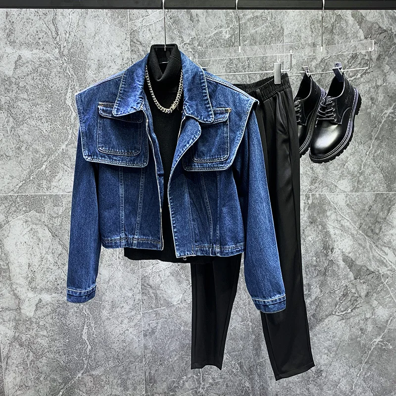 Advanced Design oulder Pad ort Jaet Men's Loose Street Faion Top Pad oulder Denim Jaet Youth Spring Autumn
Advanced Design oulder Pad ort Jaet Men's Loose Street Faion Top Pad oulder Denim Jaet Youth Spring Autumn