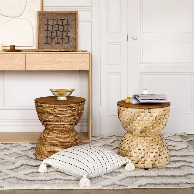 Rattan small stool household low stool old teak furniture
Rattan small stool household low stool old teak furniture