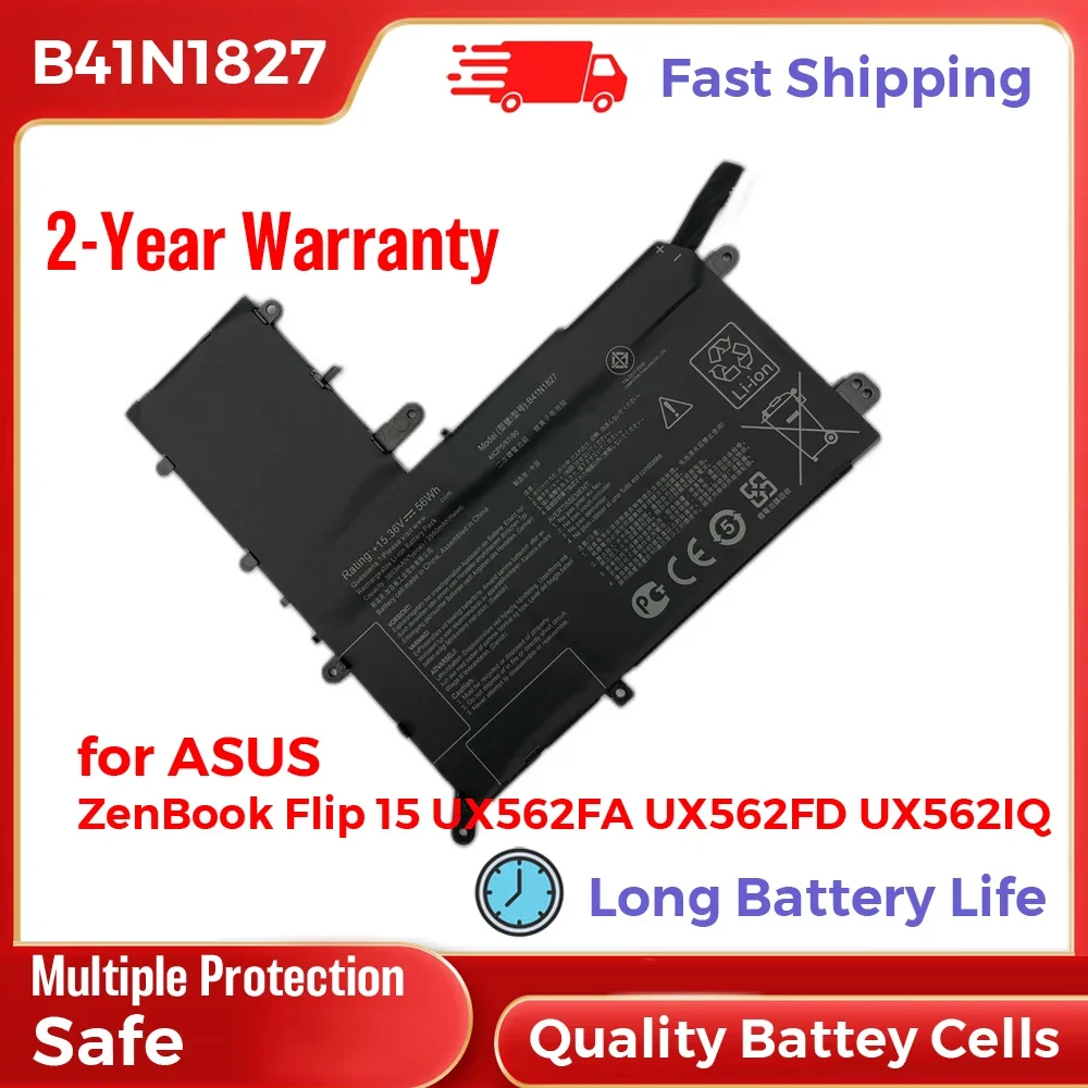 Сменный аккумулятор B41N1827 для ноутбуков Asus ZenBook Flip 15 UX562FA UX562FD UX562IQ, длительный срок службы батареи 15,36 в 56 Вт/ч
Сменный аккумулятор B41N1827 для ноутбуков Asus ZenBook Flip 15 UX562FA UX562FD UX562IQ, длительный срок службы батареи 15,36 в 56 Вт/ч