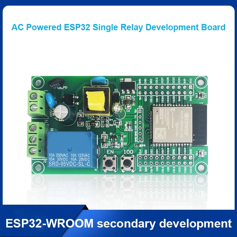 ESP32 Development Board AC Power Wifi Bluetooth BLE Single Relay Module ESP32 Secondary Development Board
ESP32 Development Board AC Power Wifi Bluetooth BLE Single Relay Module ESP32 Secondary Development Board