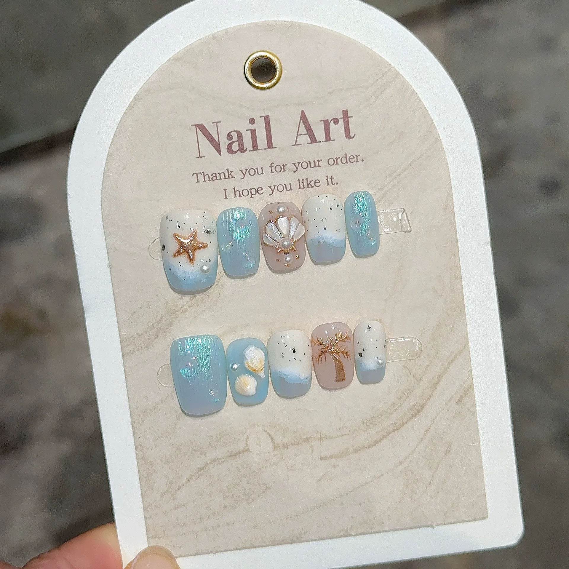 10Pcs Blue Handmade Press on Nails Summer Fake Nails Starfish Pattern Wearable Stick-on Nails False Nail 네일팁 Накладные Ногти
10Pcs Blue Handmade Press on Nails Summer Fake Nails Starfish Pattern Wearable Stick-on Nails False Nail 네일팁 Накладные Ногти