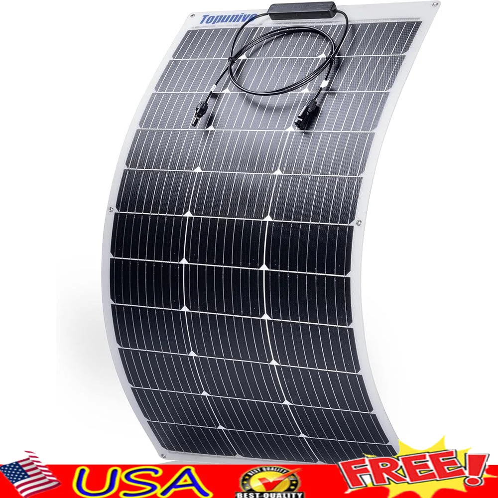 100W 12V Flexible Solar Panel Monocrystalline 9BB High Efficiency Lightweight Waterproof Suitable Marine RV Trailer Boat Cabin
100W 12V Flexible Solar Panel Monocrystalline 9BB High Efficiency Lightweight Waterproof Suitable Marine RV Trailer Boat Cabin