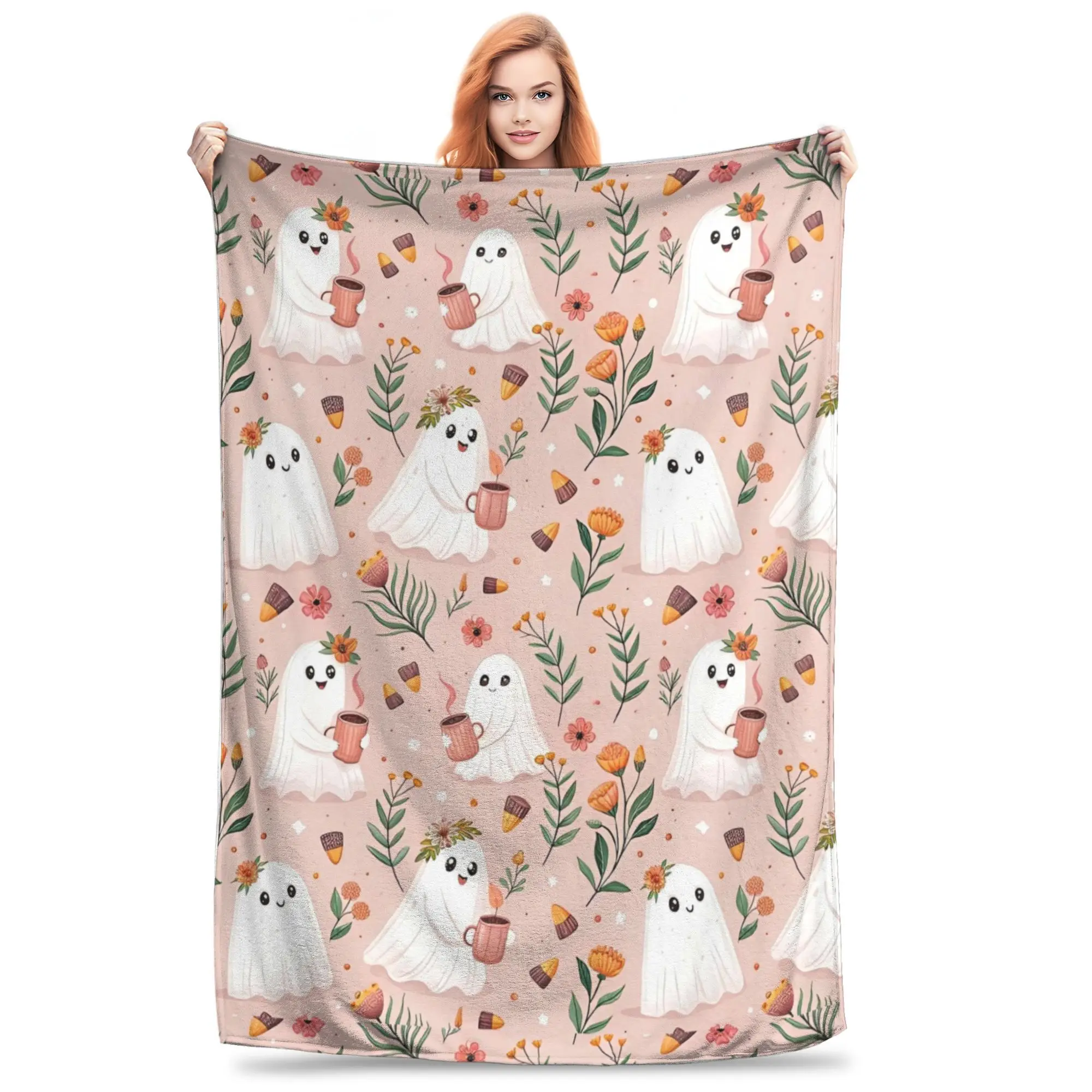 Halloween Cute Ghosts Foral Blanket Flannel Summer Air Conditioning Lightweight Throw Blanket for Bedding Outdoor Bedspreads
Halloween Cute Ghosts Foral Blanket Flannel Summer Air Conditioning Lightweight Throw Blanket for Bedding Outdoor Bedspreads
