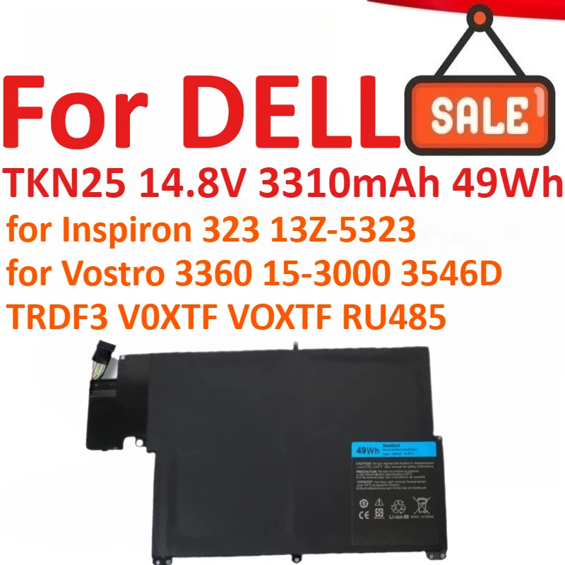 Новый аккумулятор для ноутбука TKN25 14,8 В 3310 мАч 49 Втч для DELL Inspiron 323 13Z-5323 для Vostro 3360 15-3000 3546D TRDF3 V0XTF VOXTF RU485
Новый аккумулятор для ноутбука TKN25 14,8 В 3310 мАч 49 Втч для DELL Inspiron 323 13Z-5323 для Vostro 3360 15-3000 3546D TRDF3 V0XTF VOXTF RU485