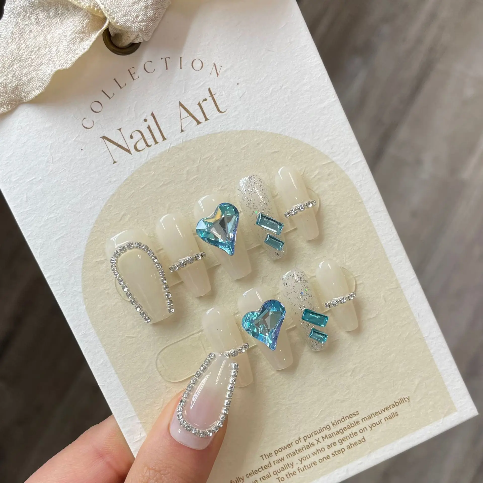 10 pcs Luxury Handmade Press on Nails Middle Trapezoid Chained Love Design False Nails with 4-PIECE Tool Adhesive Nail Glue Tabs
10 pcs Luxury Handmade Press on Nails Middle Trapezoid Chained Love Design False Nails with 4-PIECE Tool Adhesive Nail Glue Tabs