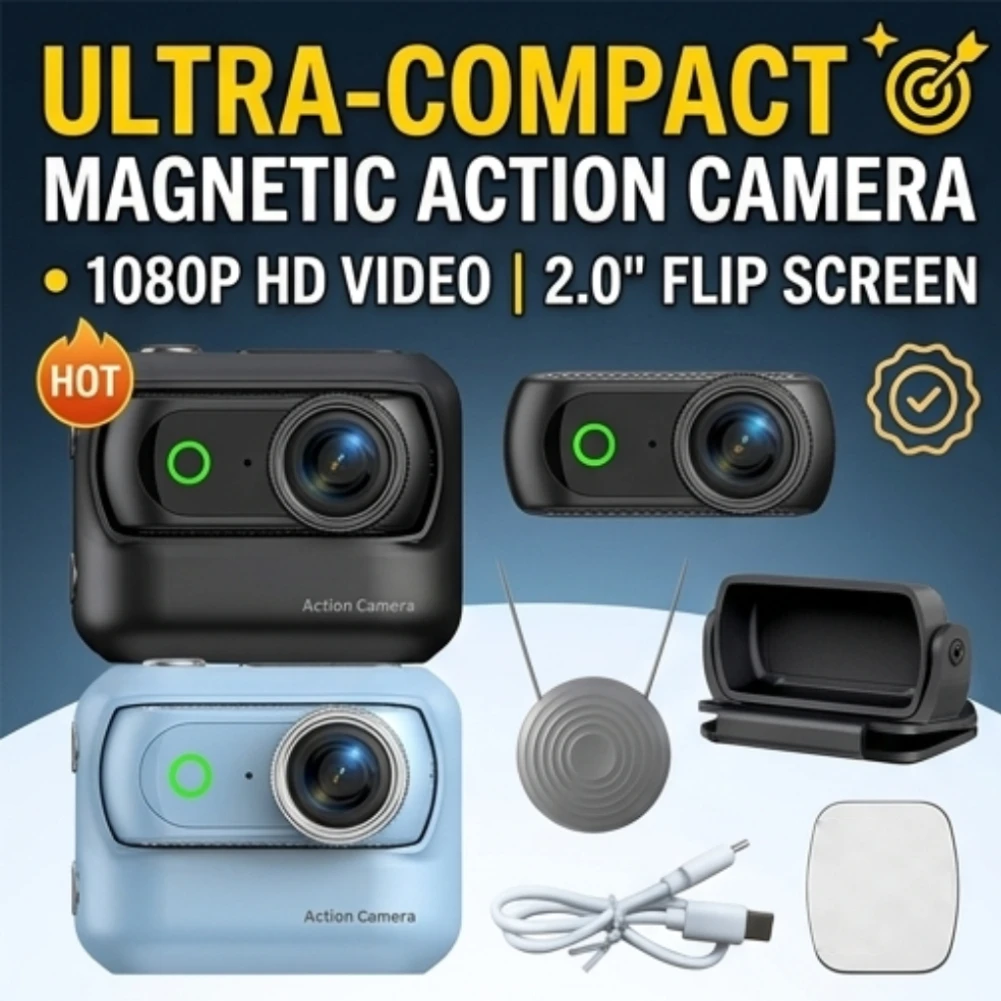 2026 New 1080P Thumb Action Camera Magnetic Detachable 2.0" Flip Screen Vlog Camcorder WiFi 800mAh Battery Sport Video Case
2026 New 1080P Thumb Action Camera Magnetic Detachable 2.0" Flip Screen Vlog Camcorder WiFi 800mAh Battery Sport Video Case