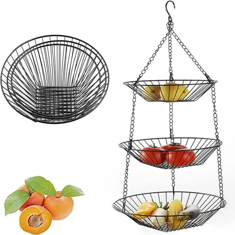 Foldable Hanging Fruit Basket Nordic Wall Hanging Snacks Storage Basket Iron Wire Three Tier Flowers Basket Storage Rack
Foldable Hanging Fruit Basket Nordic Wall Hanging Snacks Storage Basket Iron Wire Three Tier Flowers Basket Storage Rack