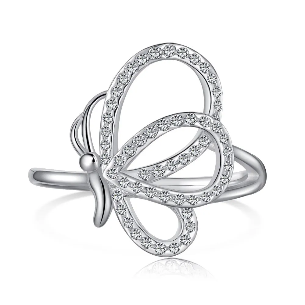 S925 Silver Ring Women's High end Zircon Set Personalized Butterfly Shape Simple Closed Ring Jewelry
S925 Silver Ring Women's High end Zircon Set Personalized Butterfly Shape Simple Closed Ring Jewelry
