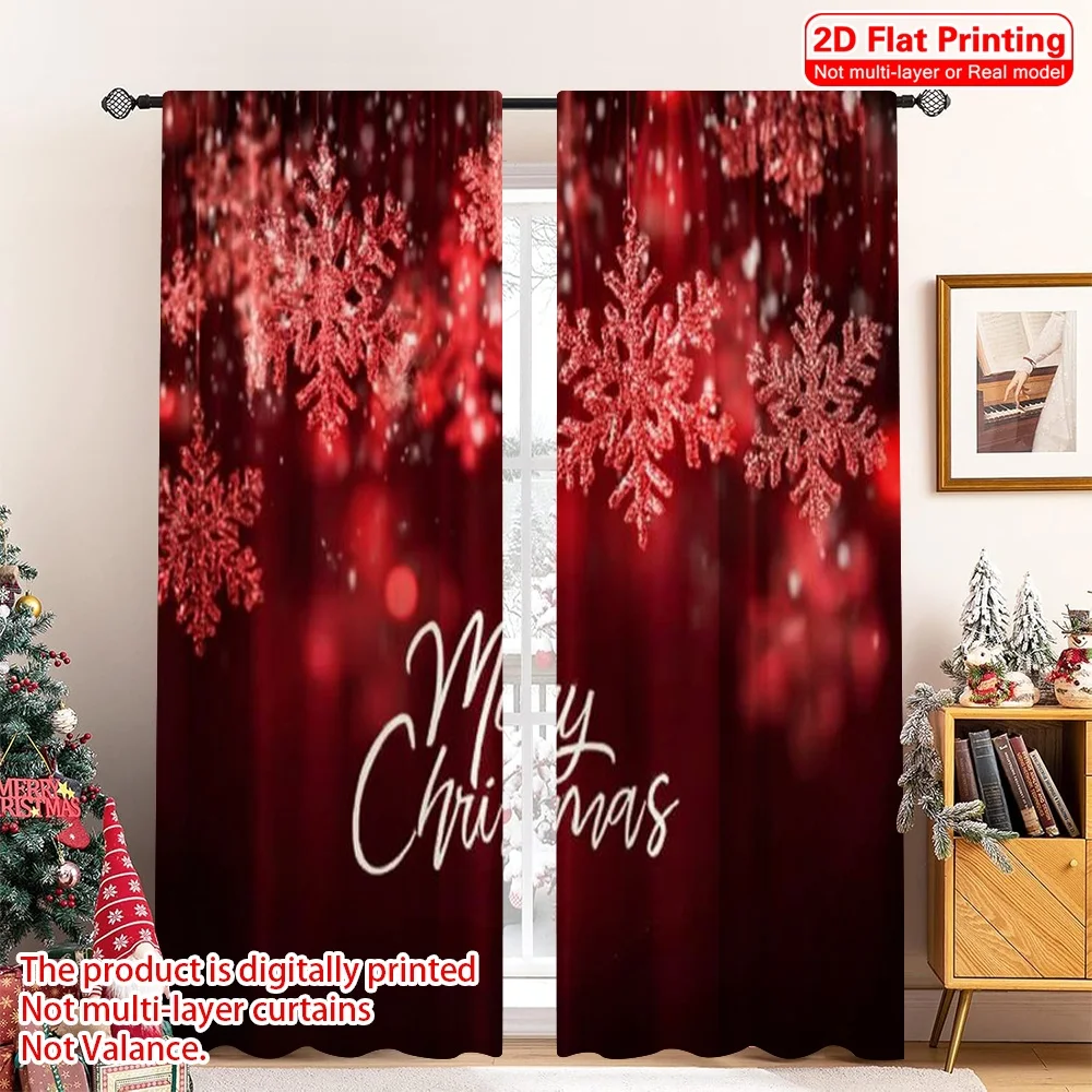 2pcs 2D flat printing Merry Christmas Window Curtains Christmas snowflakes Versatile 100% Polyester Without Electricity Party
2pcs 2D flat printing Merry Christmas Window Curtains Christmas snowflakes Versatile 100% Polyester Without Electricity Party