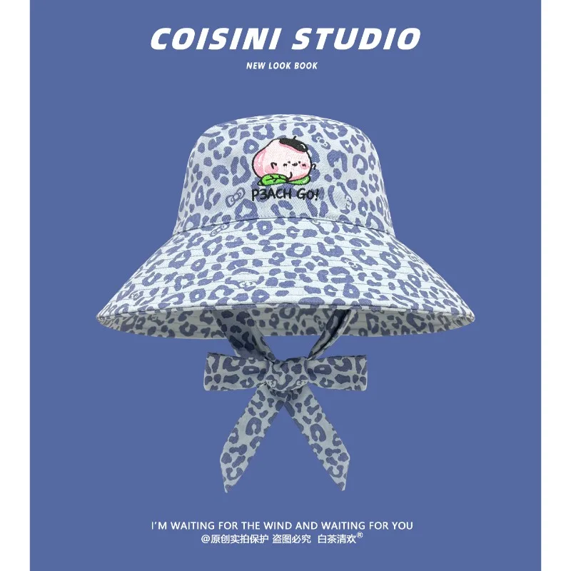 Korean Cute Cartoon Embroidered Leopard Bucket Hats for Women Spring and Summer Travel Sun-proof Fashion Streamers Sun Caps
Korean Cute Cartoon Embroidered Leopard Bucket Hats for Women Spring and Summer Travel Sun-proof Fashion Streamers Sun Caps