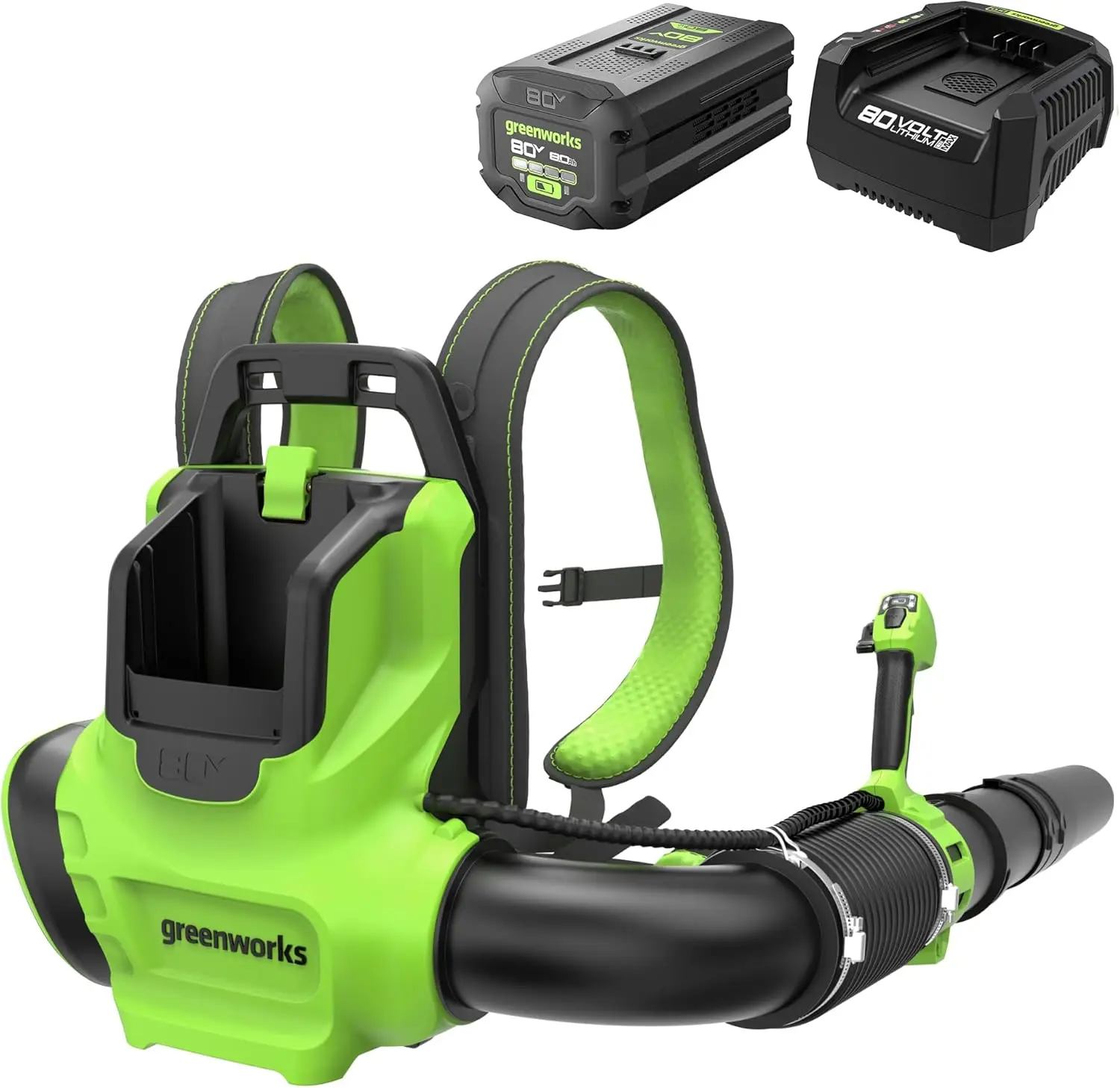 Greenworks 80V (750 CFM) Backpack Leaf Blower 8.0Ah Battery and 6A Rapid Charger Included
Greenworks 80V (750 CFM) Backpack Leaf Blower 8.0Ah Battery and 6A Rapid Charger Included