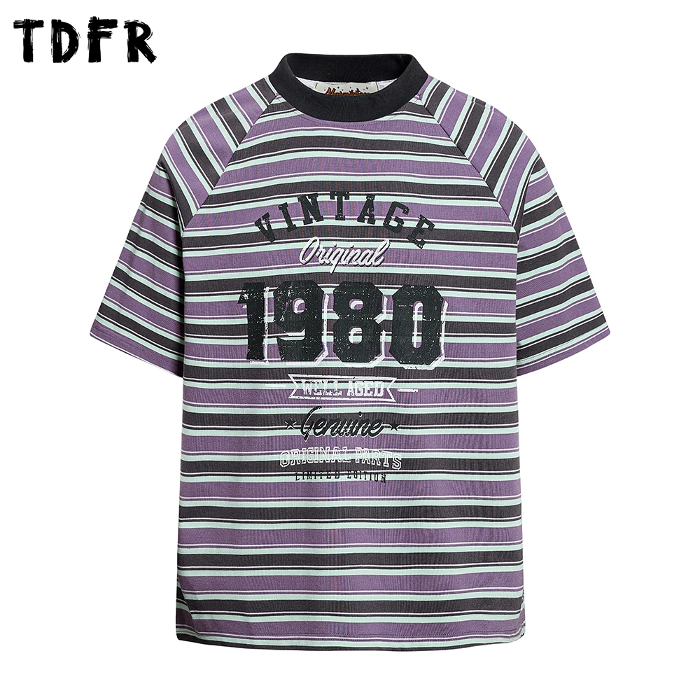 Distressed Letter Print Striped Short Sleeve T-shirt Mens Retro Casual Spliced Crew Neck Raglan Sleeve Cotton Tee Man
Distressed Letter Print Striped Short Sleeve T-shirt Mens Retro Casual Spliced Crew Neck Raglan Sleeve Cotton Tee Man