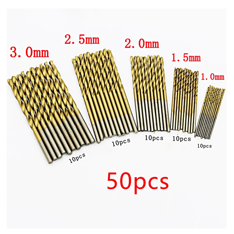 50pcs 1-3mm Drill Bit Set Mini Small DIY Electric Drill Bits Titanium Plated Metal High Speed Steel Hand Tools
50pcs 1-3mm Drill Bit Set Mini Small DIY Electric Drill Bits Titanium Plated Metal High Speed Steel Hand Tools