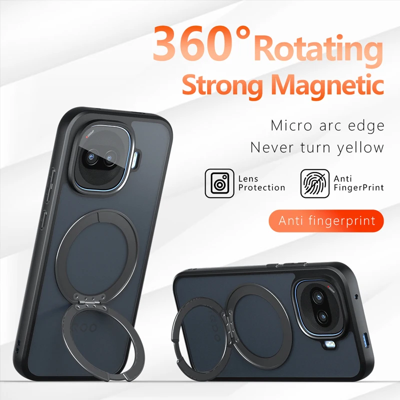 For Vivo iQOO Z11 Turbo 15R Case Shockproof Magnetic Frosted Feel Matte PC+TPU Anti-fingerprint Translucent Ring Stand Cover
For Vivo iQOO Z11 Turbo 15R Case Shockproof Magnetic Frosted Feel Matte PC+TPU Anti-fingerprint Translucent Ring Stand Cover