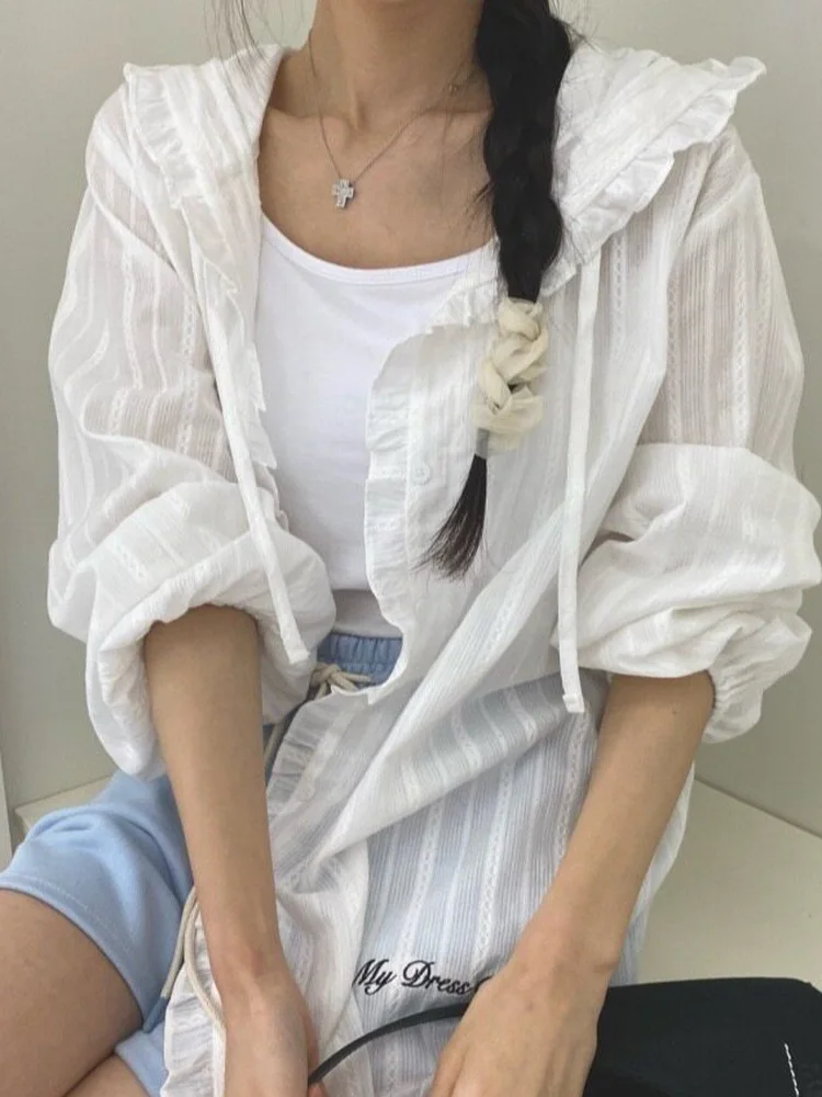 Slimming Floral Print Loose Fit Women's Shirt Chic Hooded Sun Protection Thin Cotton Long Sleeve Zipper Closure Commute Style
Slimming Floral Print Loose Fit Women's Shirt Chic Hooded Sun Protection Thin Cotton Long Sleeve Zipper Closure Commute Style