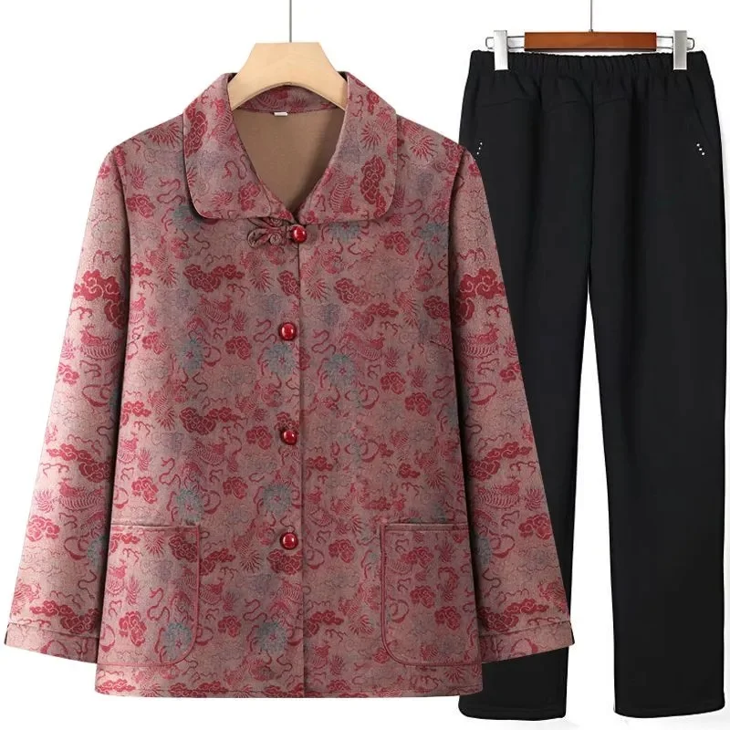 Autumn Feminine Large Size 5XL Loose Outwear Spring Ladies Long Sleeved Cardigan Blouse Jacket Middle-aged Shirt Tops Pants 2PCS
Autumn Feminine Large Size 5XL Loose Outwear Spring Ladies Long Sleeved Cardigan Blouse Jacket Middle-aged Shirt Tops Pants 2PCS