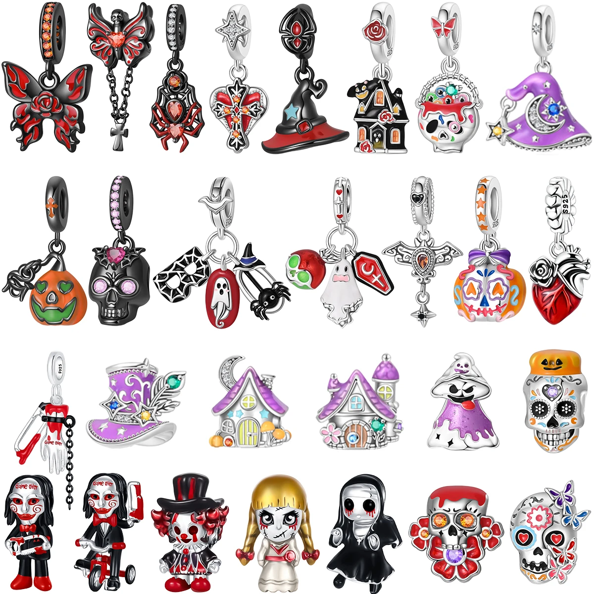 New Halloween 925 Sterling Silver Skull Charms Luminous Pumpkin Bat Ghost Coffin Bead Pendant Necklace Bracelet DIY Jewelry Gift
New Halloween 925 Sterling Silver Skull Charms Luminous Pumpkin Bat Ghost Coffin Bead Pendant Necklace Bracelet DIY Jewelry Gift
