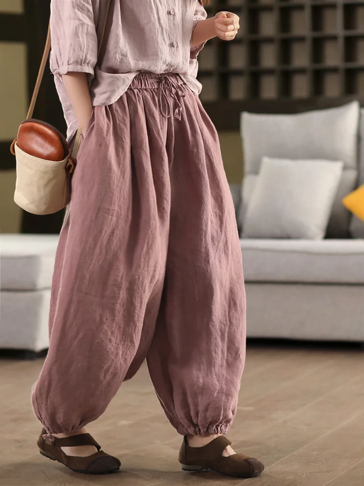 Женские льняные брюки-фонарики в стиле ретро, свободные, с завязками на манжетах, повседневные, летние, стройнящие, длинные, для работы, KZ32866
Женские льняные брюки-фонарики в стиле ретро, свободные, с завязками на манжетах, повседневные, летние, стройнящие, длинные, для работы, KZ32866