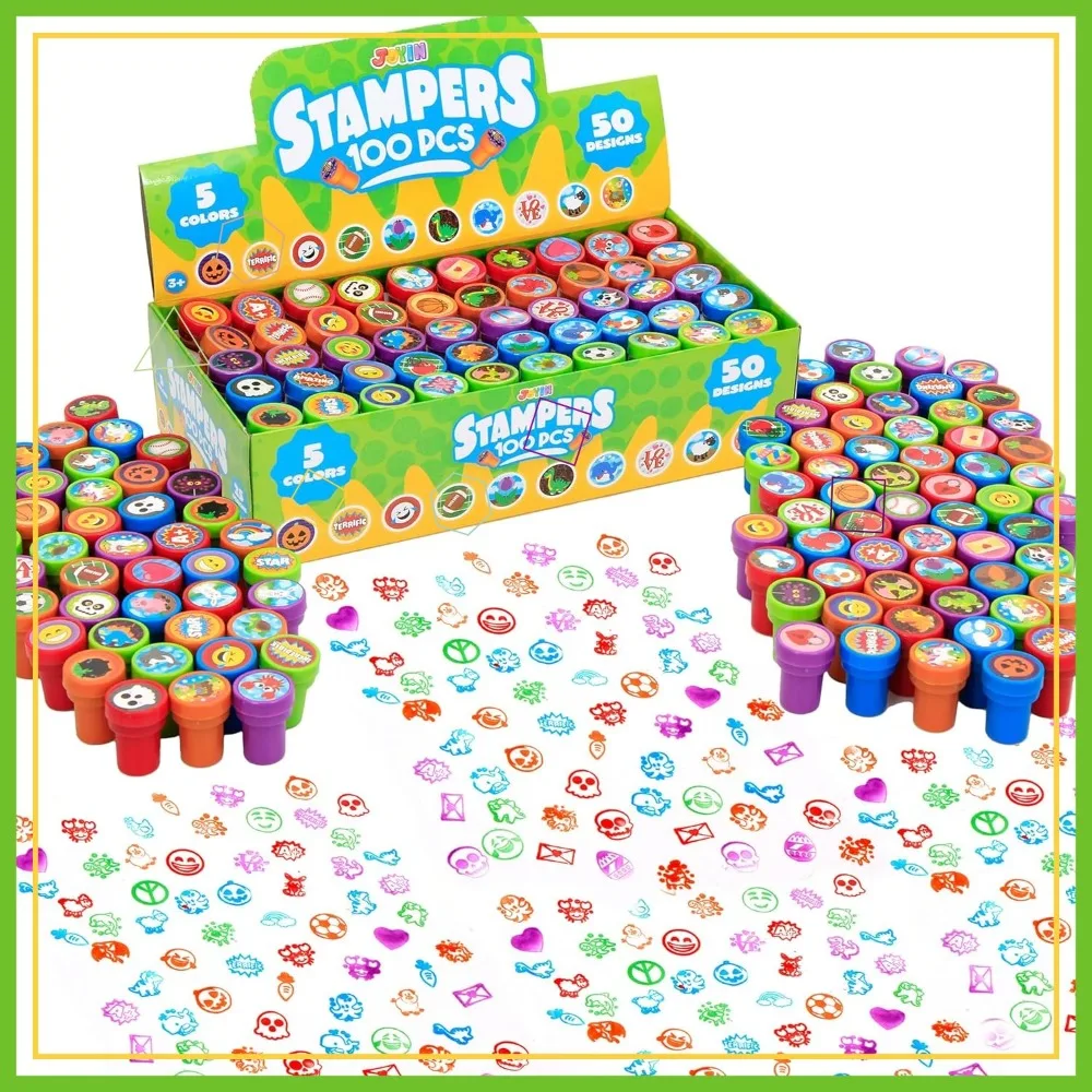 100 Pcs Assorted Self-Ink Stamps for Kids, 50 Designs Dinosaur Zoo Safari, Party Favors Classroom Prizes
100 Pcs Assorted Self-Ink Stamps for Kids, 50 Designs Dinosaur Zoo Safari, Party Favors Classroom Prizes
