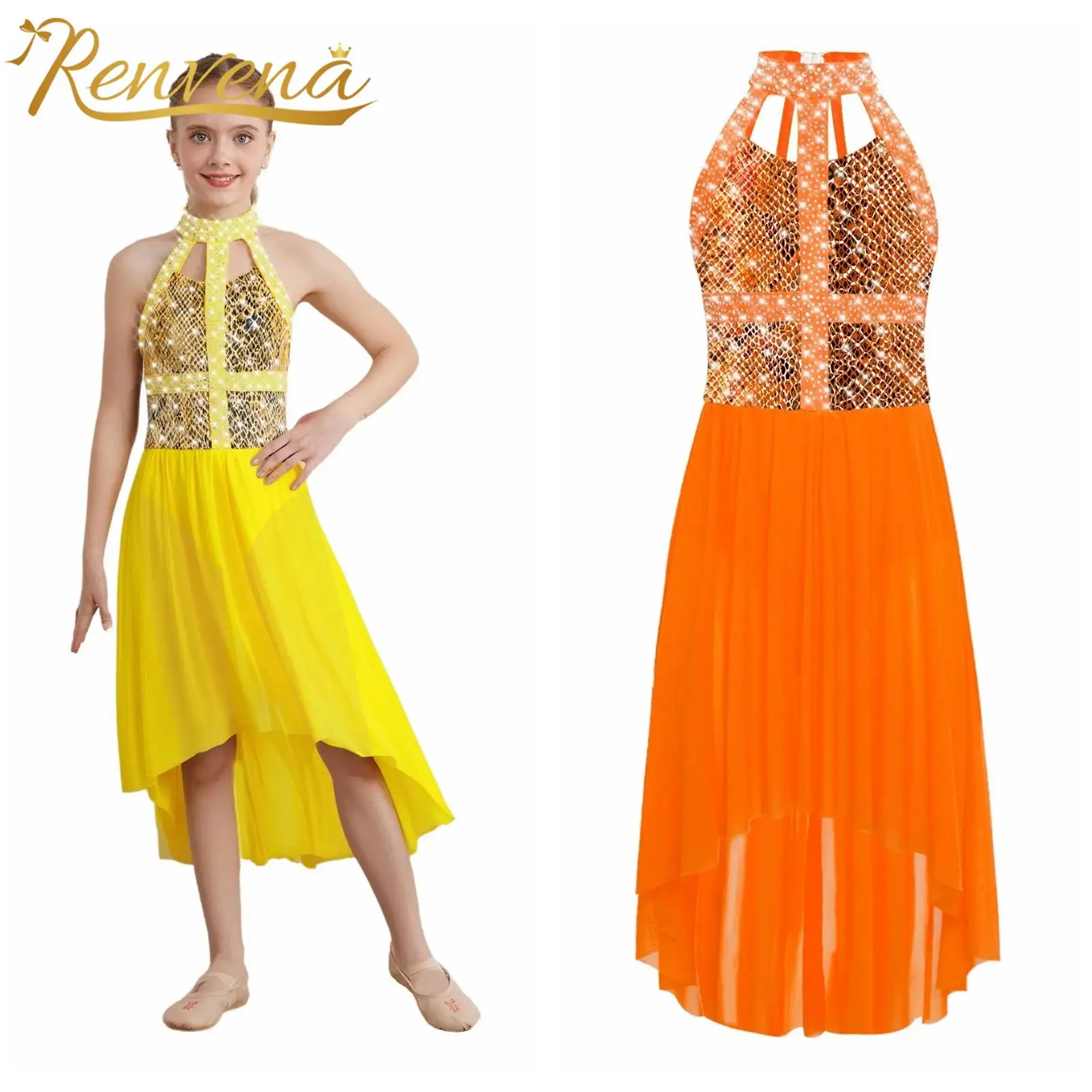 Kids Dress for Girls Halter Sleeveless Skating Dance Dress Rhinestones Ballet Leotard Dress Contemporary Lyrical Dance Costume
Kids Dress for Girls Halter Sleeveless Skating Dance Dress Rhinestones Ballet Leotard Dress Contemporary Lyrical Dance Costume