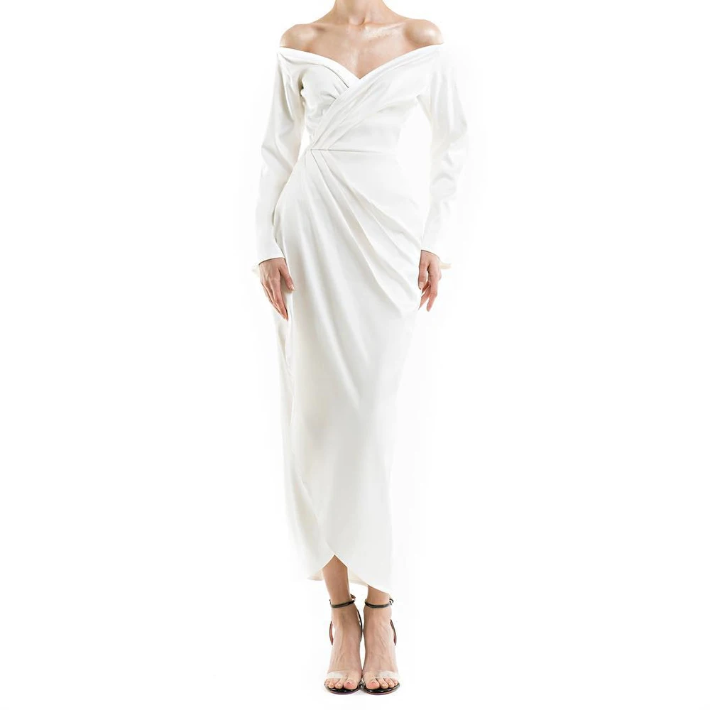 Temperament Straight Ankle Length Strapless Jersey Long Sleeves Pleats Evening Dress Fashion Photo Color vestidos de fiesta
Temperament Straight Ankle Length Strapless Jersey Long Sleeves Pleats Evening Dress Fashion Photo Color vestidos de fiesta