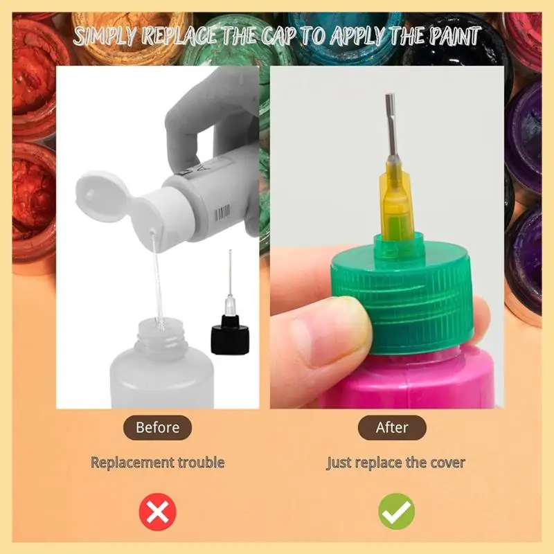 GOOD-Precision Applicator Bottle Caps - Precision Tip Applicator Bottle Caps For 2 Ounce Acrylic Paint Bottle
GOOD-Precision Applicator Bottle Caps - Precision Tip Applicator Bottle Caps For 2 Ounce Acrylic Paint Bottle
