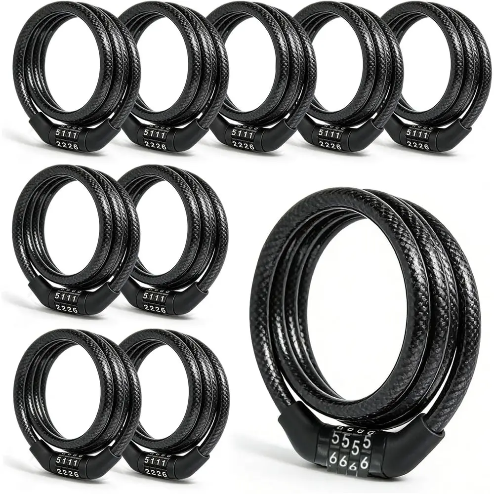10 Pcs Bike Lock Cable 4.9 eet Black Anti Theft Preset 5/16 Inch Diameter
10 Pcs Bike Lock Cable 4.9 eet Black Anti Theft Preset 5/16 Inch Diameter