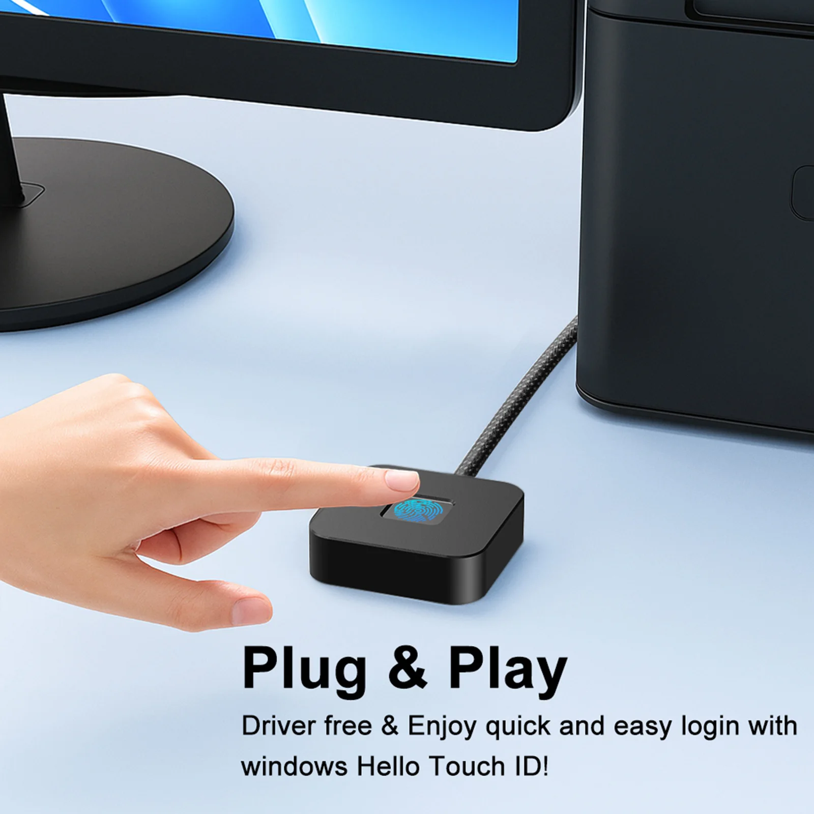 Fingerprint Scanner with 5ft Cable Portable USB Fingerprint Logger Biometric Fingerprint Login Reader for Windows 10/11
Fingerprint Scanner with 5ft Cable Portable USB Fingerprint Logger Biometric Fingerprint Login Reader for Windows 10/11