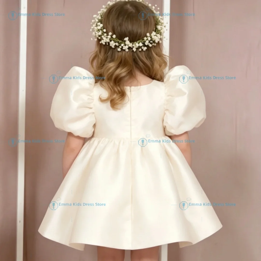 Custom satin puff sleeve flower girl dress, suitable for girls for weddings, ideal for fifteenth birthdays and children's first
Custom satin puff sleeve flower girl dress, suitable for girls for weddings, ideal for fifteenth birthdays and children's first