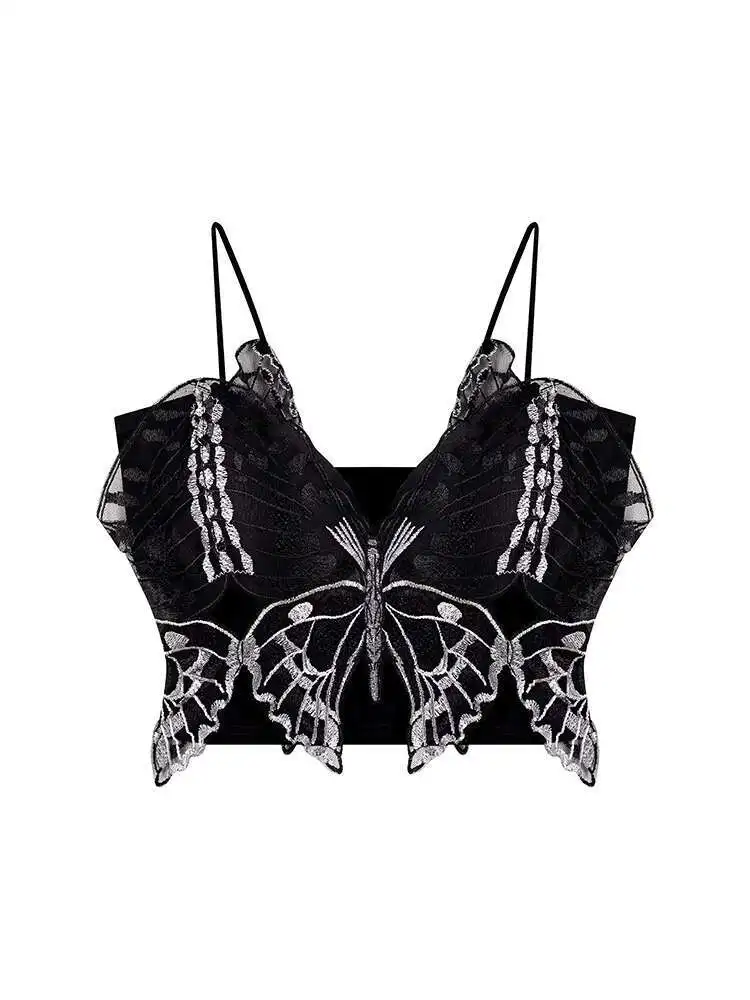 Pure Desire Wind Hottie Butterfly Suspenders Vest Womens fashion Wearing Outside Sense Of Design Short Top Black
Pure Desire Wind Hottie Butterfly Suspenders Vest Womens fashion Wearing Outside Sense Of Design Short Top Black