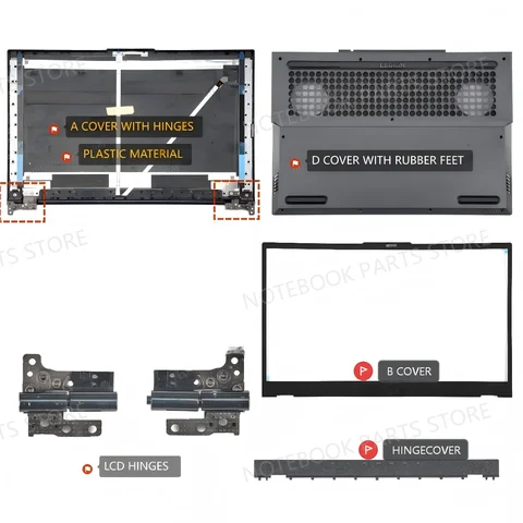 New For Legion 5-15IMH05H 5-15IMH05 5-15ARH05H 5-15ARH05 Y7000 Y550-15 Back cover FRONT FRAME Bottom Case hinges 81Y6 82AU 82CF