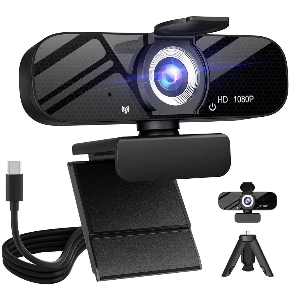 Free ShippingFull HD Webcam with Built-in Microphone and Rotatable Tripod, 1080P Video and Wide Angle Camera, Privacy Cover, for
Free ShippingFull HD Webcam with Built-in Microphone and Rotatable Tripod, 1080P Video and Wide Angle Camera, Privacy Cover, for