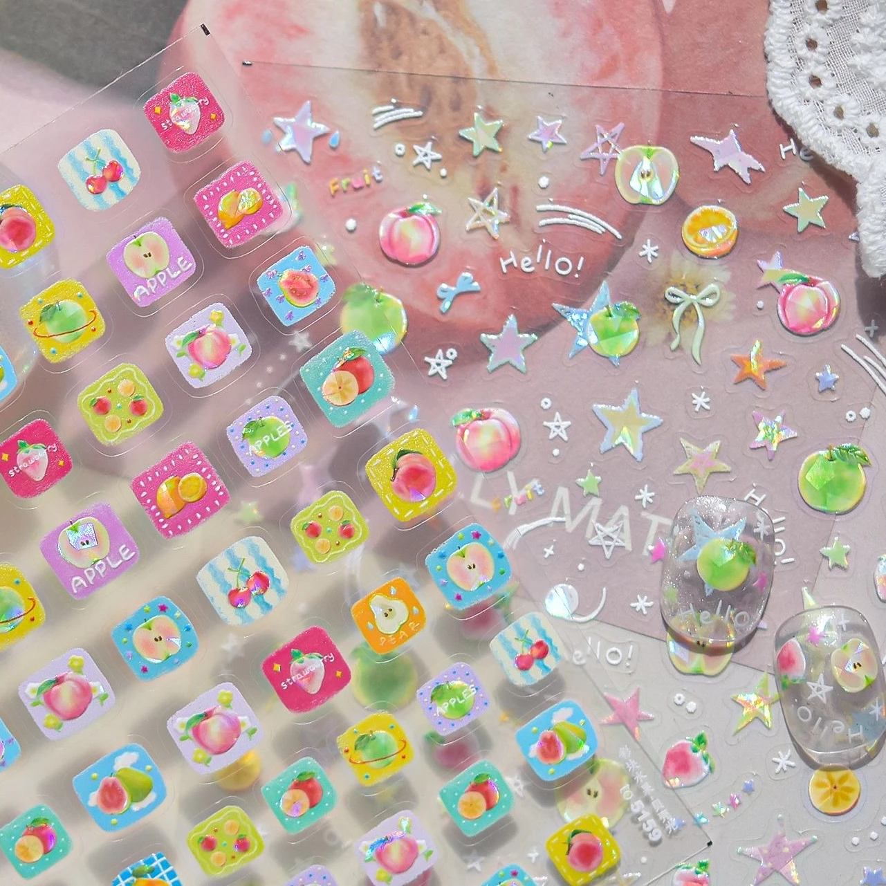 Block Honey Peach Lemon Orange Apple Strawberry Meteor Star Pear Fruit Chic Bowknot Nail Art Decoration Stickers Manicure Decals
Block Honey Peach Lemon Orange Apple Strawberry Meteor Star Pear Fruit Chic Bowknot Nail Art Decoration Stickers Manicure Decals