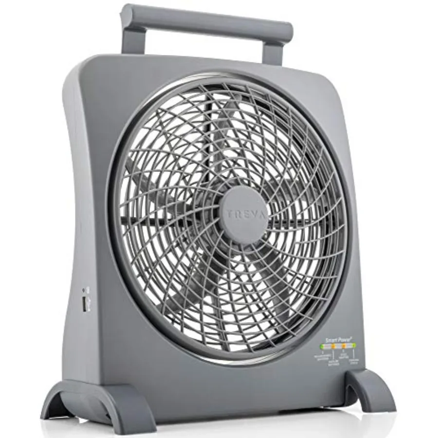 Treva 10 inch Rechargeable Portable Fan Smart Power Air Circulator. Plug-In AC Adapter and Battery Powered USB Charging Port Fo
Treva 10 inch Rechargeable Portable Fan Smart Power Air Circulator. Plug-In AC Adapter and Battery Powered USB Charging Port Fo