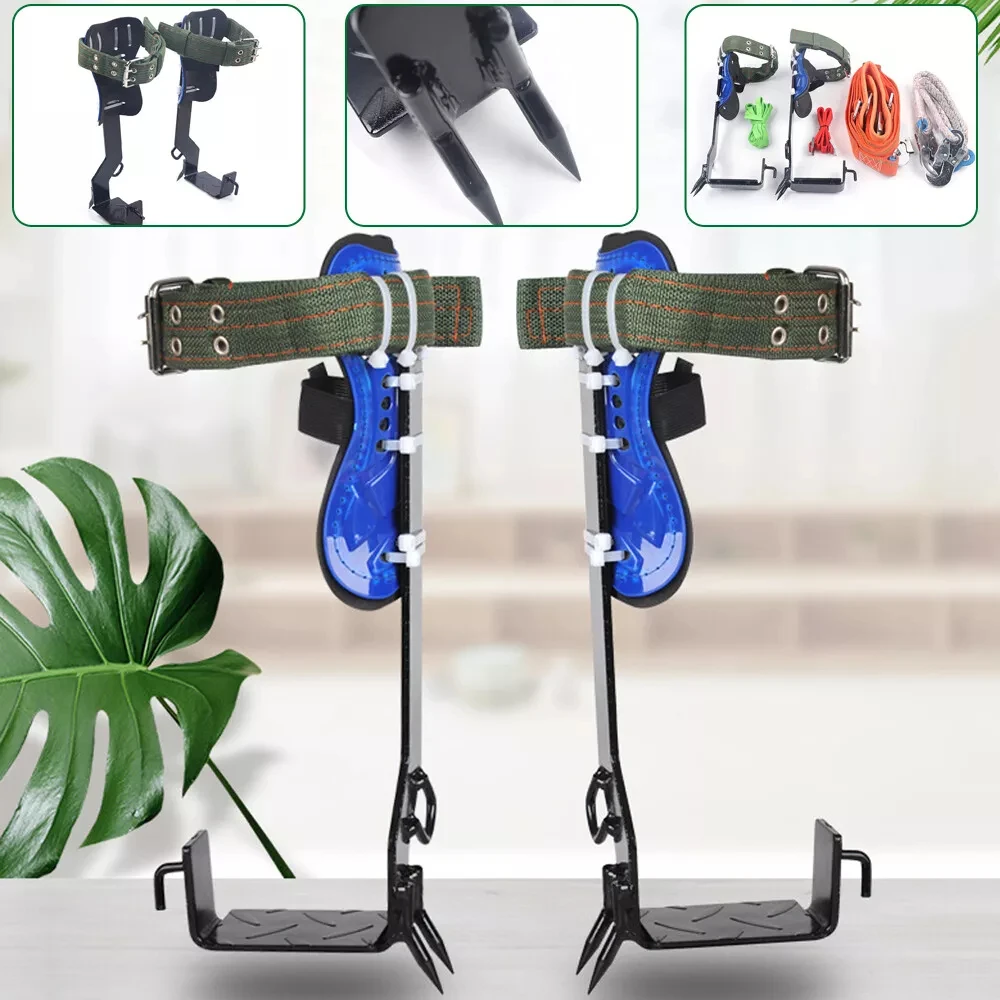 2 Pcs Tree Climbing Spikes, 2 Gear Set with Rope, Belt, Ankle Straps & Foot Straps
2 Pcs Tree Climbing Spikes, 2 Gear Set with Rope, Belt, Ankle Straps & Foot Straps