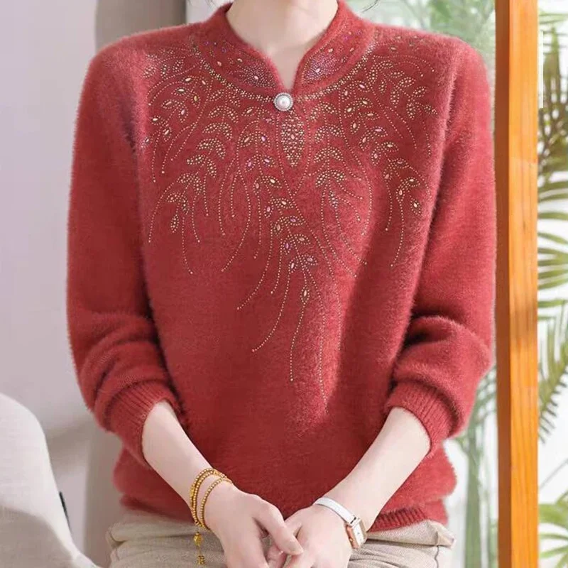 Корейский вязаный свитер из норкового бархата для женщин среднего и пожилого возраста, осенне-зимний, утепленный, больших размеров, теплая базовая кофта
Корейский вязаный свитер из норкового бархата для женщин среднего и пожилого возраста, осенне-зимний, утепленный, больших размеров, теплая базовая кофта